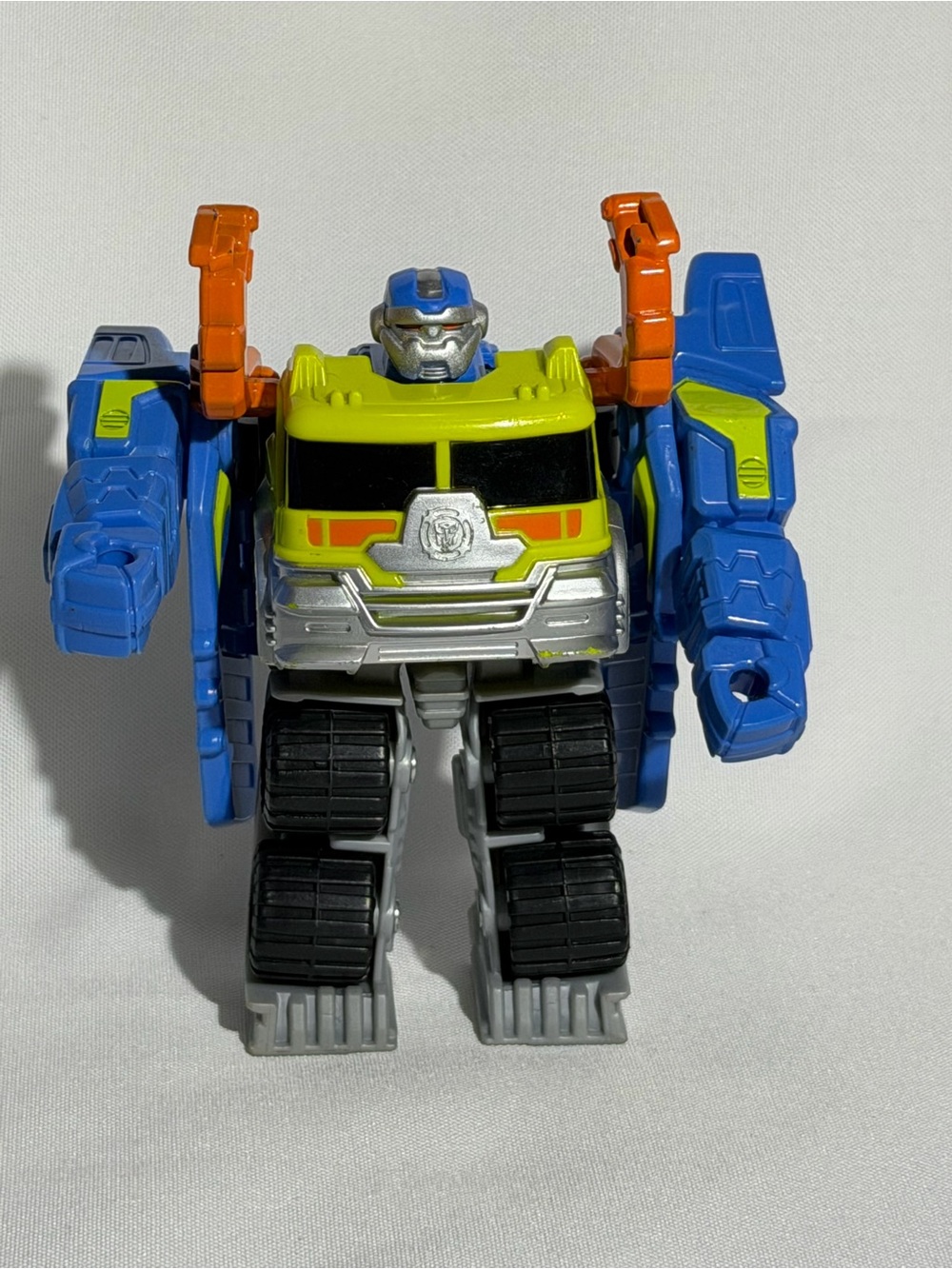 Blue and Lime Transforming Rescue Robot Action Figure - Kids Toy
